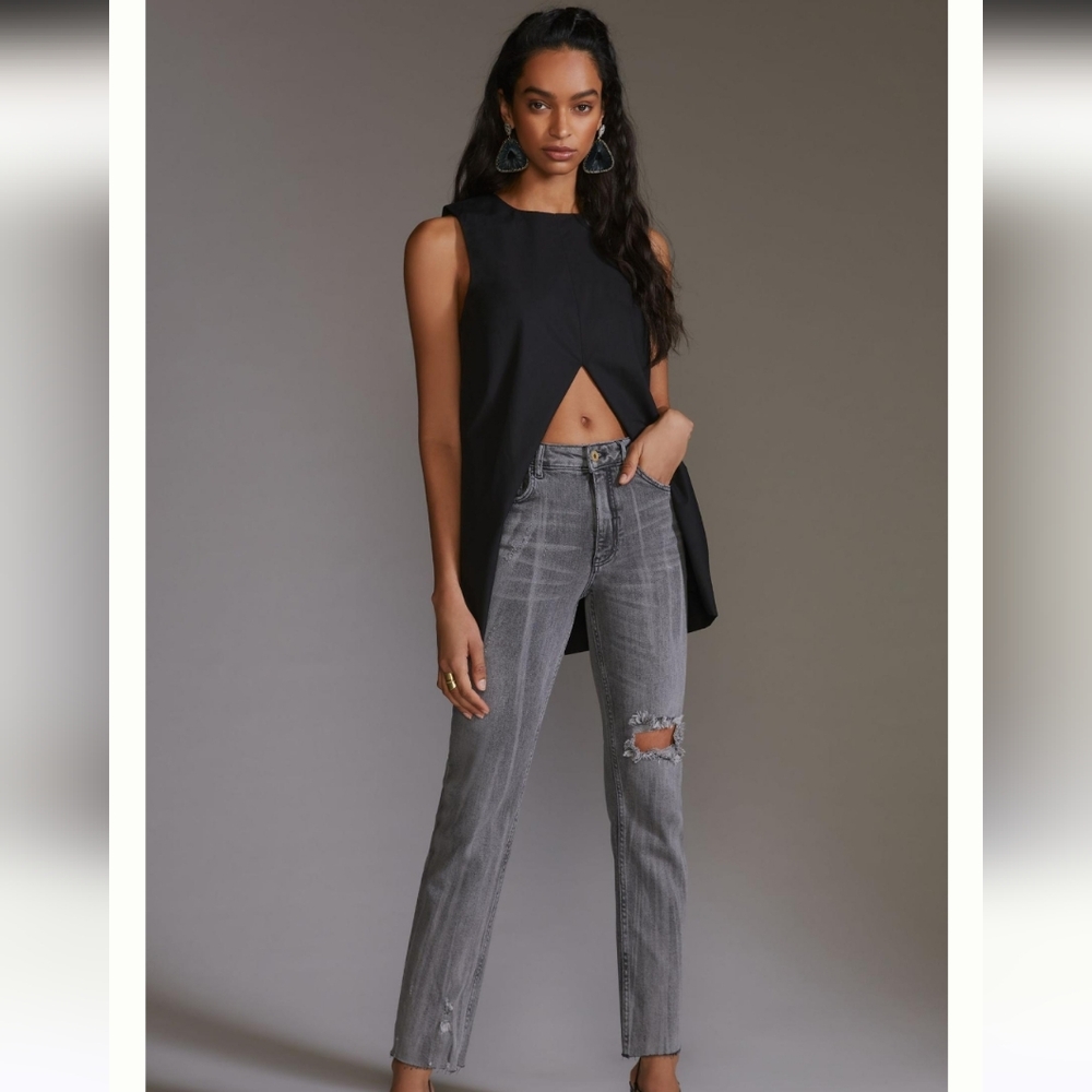 Anthropologie Pilcro High-Rise Vintage Straight Jeans in BLACK COLDBROOK…